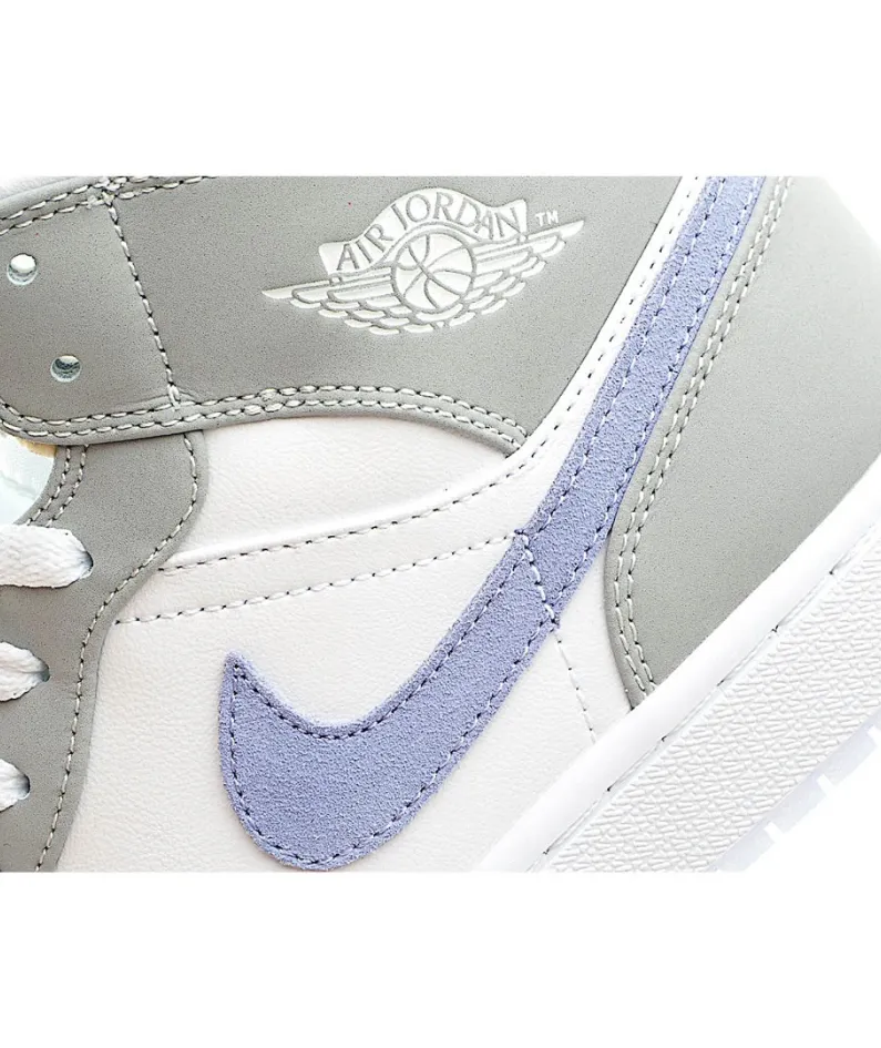 Wmns Air Jordan 1 Mid 'Wolf Grey Aluminum'