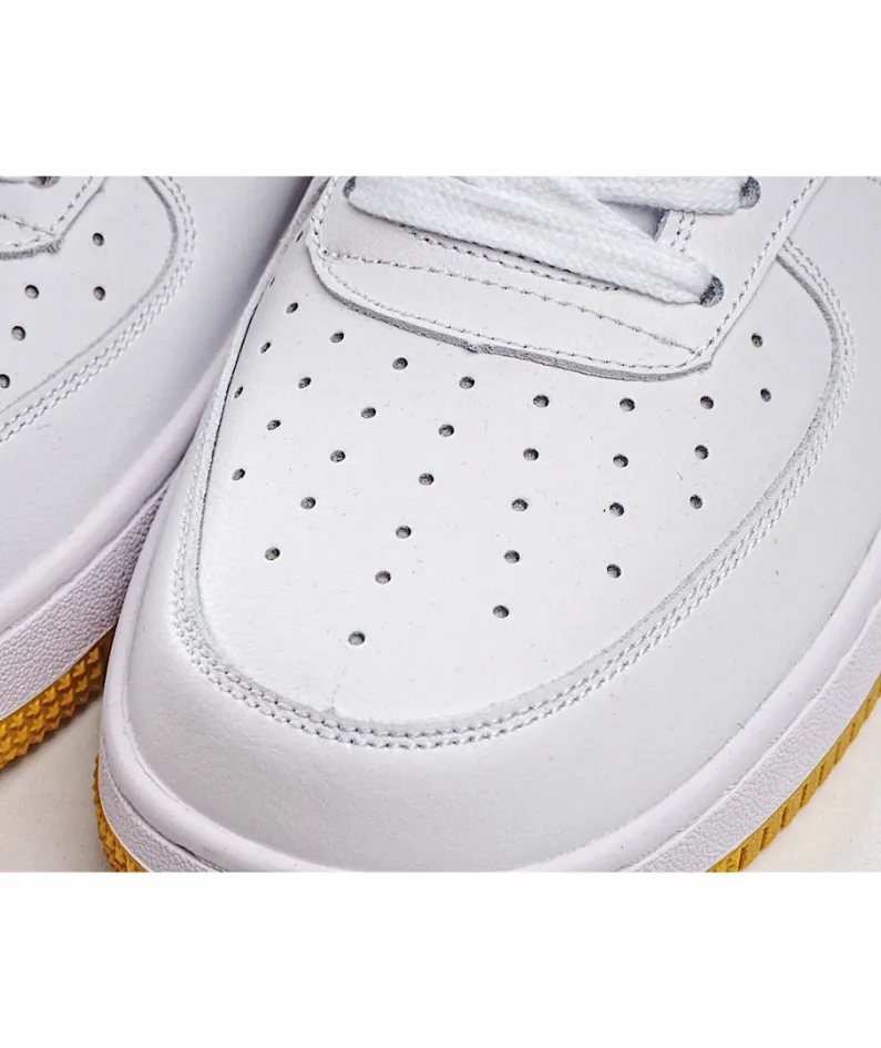 Nike Air Force 1 Low Low Top White and Yellow Double Hook