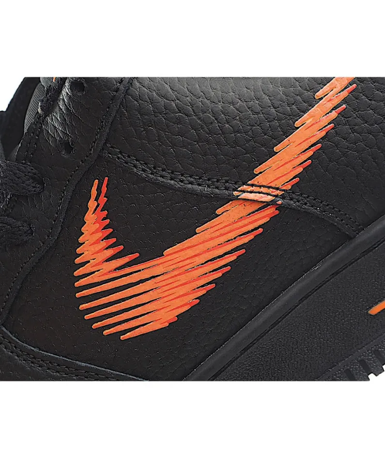 Nike Air Force 107 Black & Orange Low Top