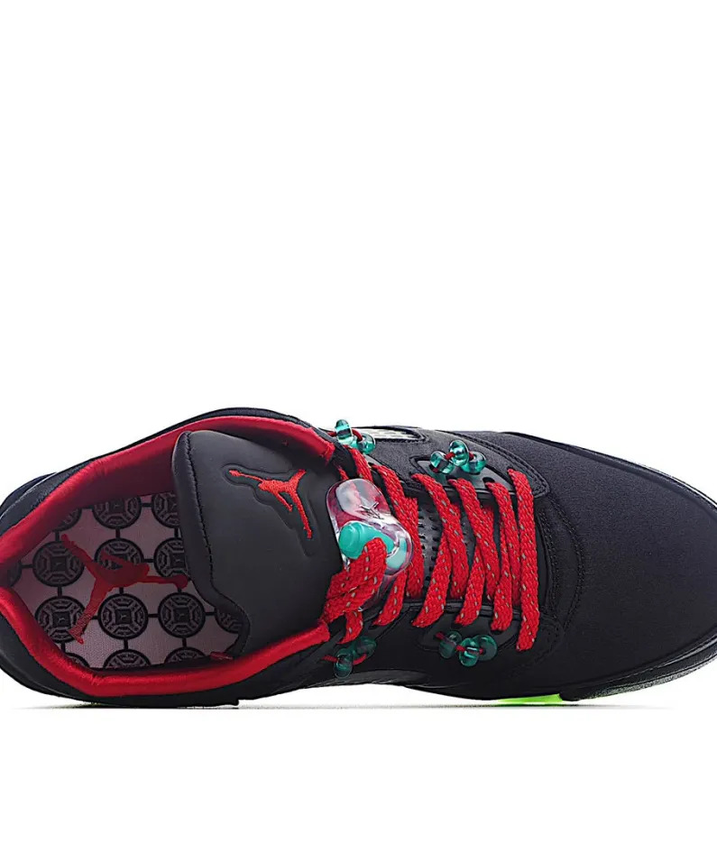 Clot Air Jordan Retro 5 Black Red Green Basketball Shoes