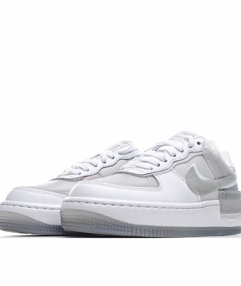 Nike WMNS Air Force 1 Shadow White and Grey Air Force Sneakers