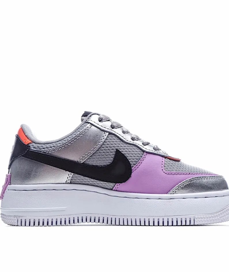 Nike WMNS Air Force 1 Shadow Silver Blue Purple Low Top Sneakers