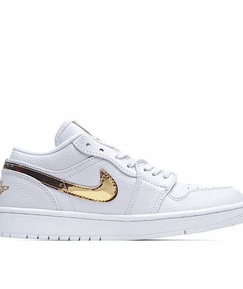 Wmns Air Jordan 1 Retro Low 'White Metallic Gold'