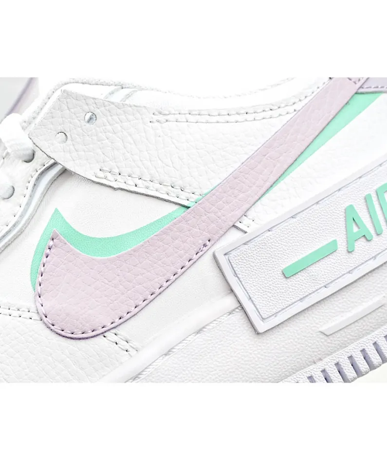 Nike Air Force 1 Shadow White, Green and Pink Low-Top Sneakers