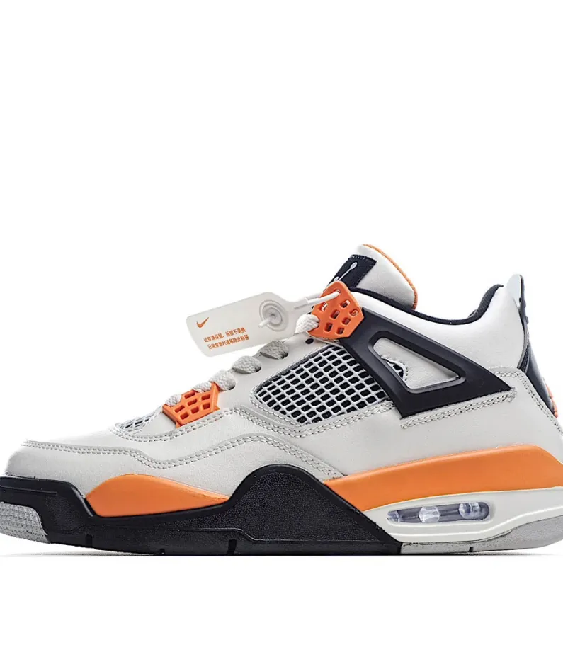Air Jordan 4 Line Sand White Black Orange