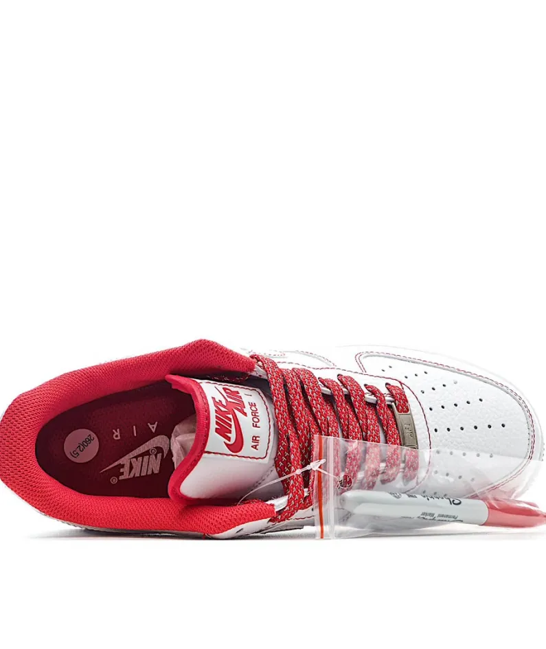 Nike Air Force 1 07 White Red Low Top 3M Reflective