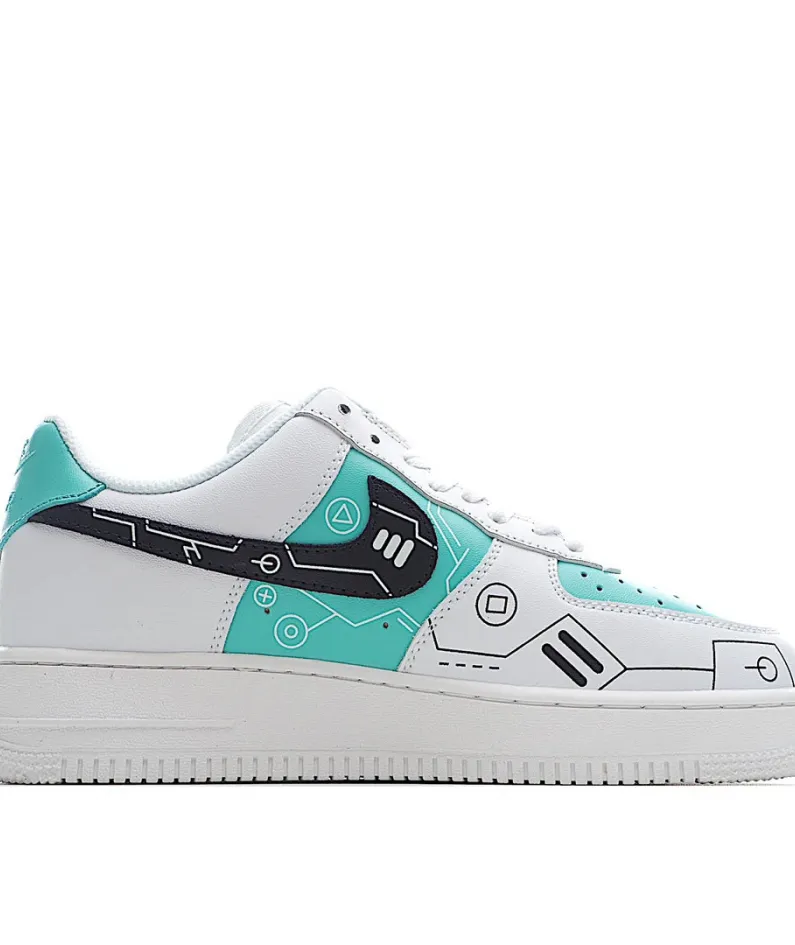 Nike Air Force 1 Low'07 White and Green Low Top