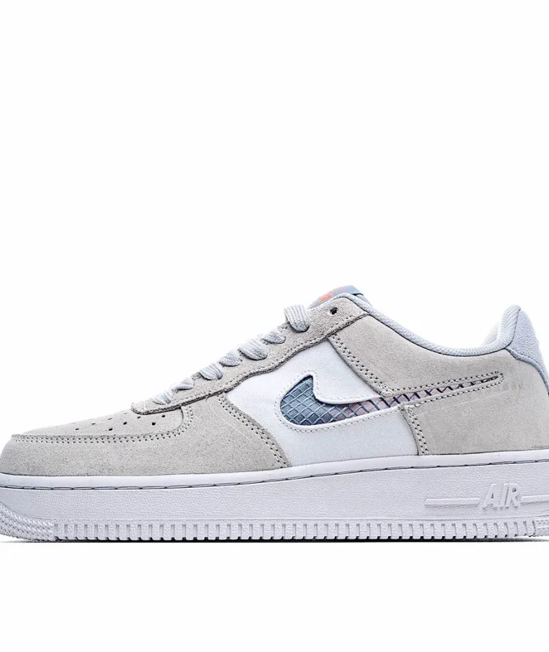 Nike Air Force 1 Low Top Sneakers Off-White Orange