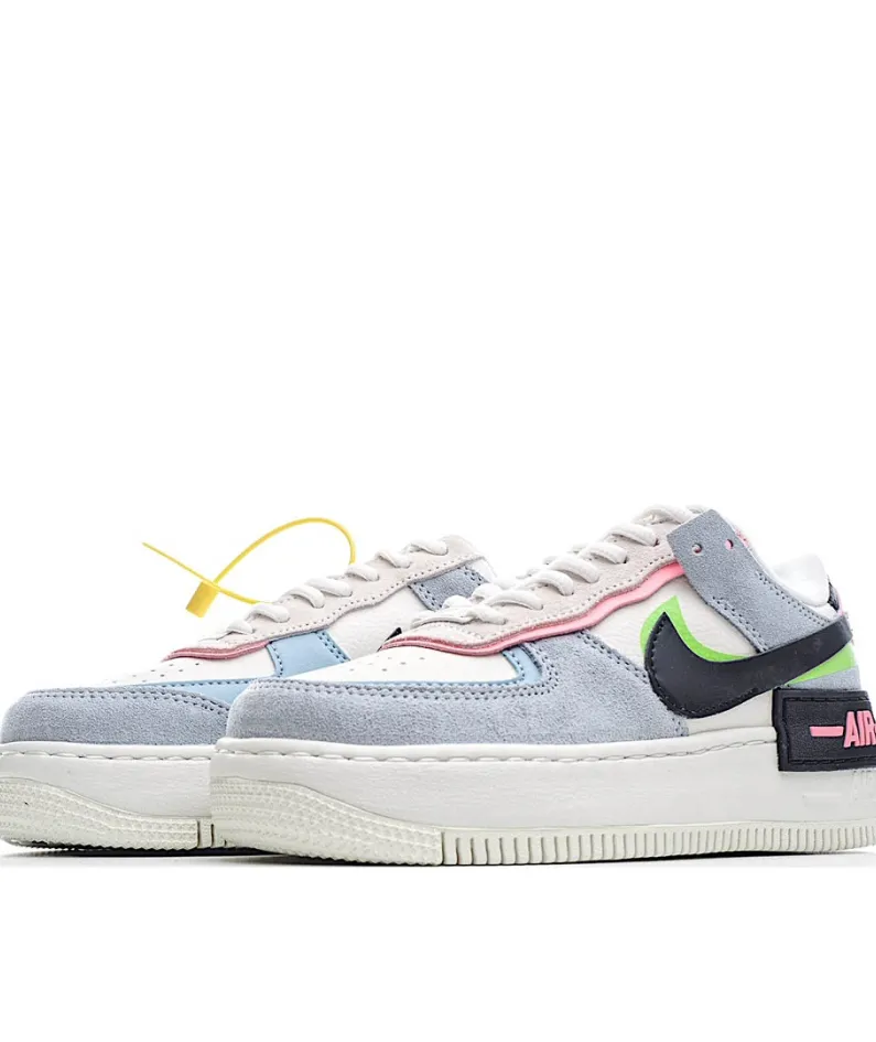 Nike Air Force 1 Shadow Blue Pink Green