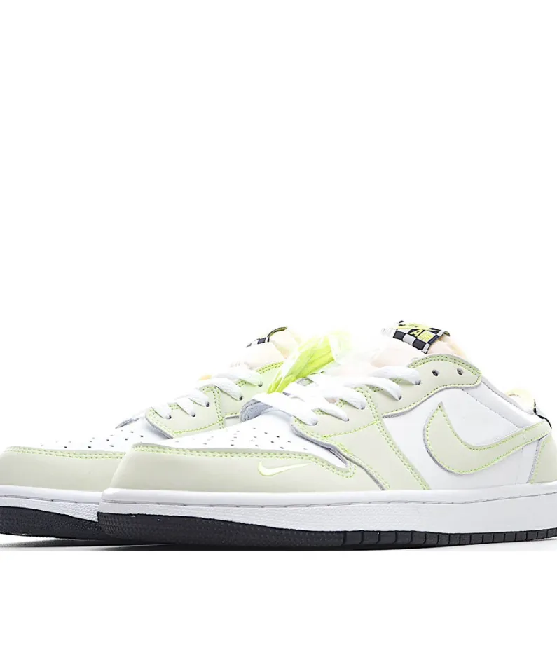 Air Jordan 1 Low Low Top Retro Culture Basketball Shoes White Green