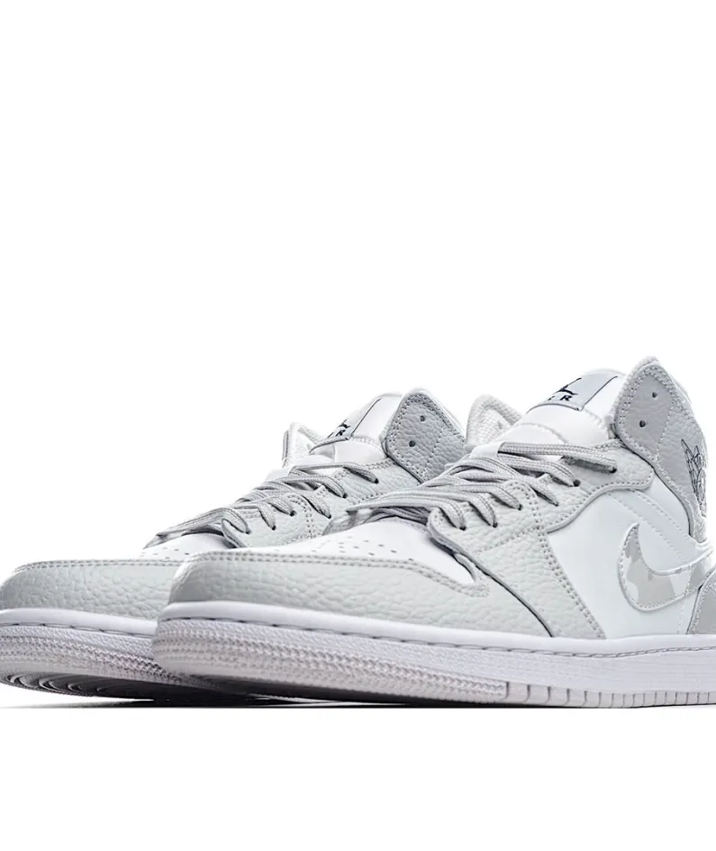 Air Jordan 1 Mid 'Swoosh Logo - Grey Camo'