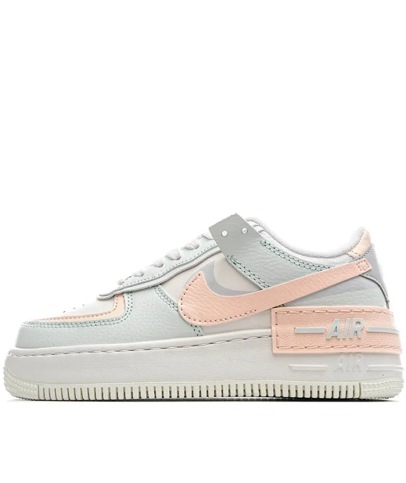 Nike Air Force 1 Shadow White, Blue and Pink Low-Top Sneakers