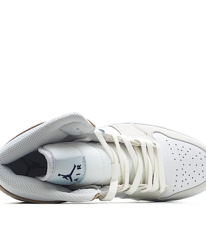 Air Jordan 1 Mid 'White Khaki Blue Void'