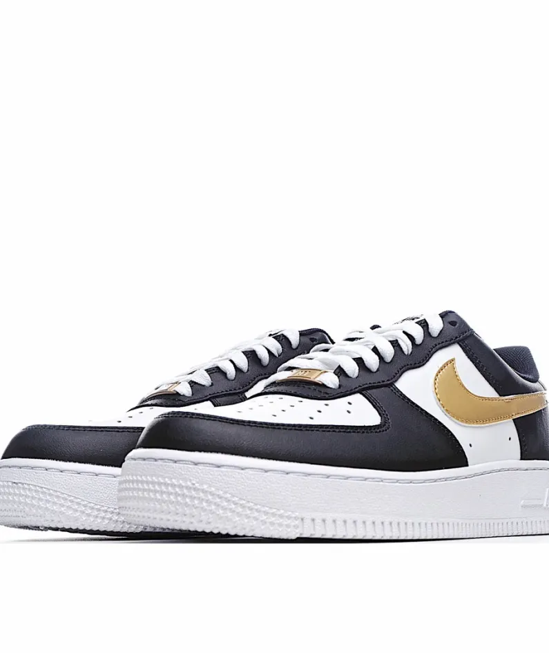 Nike Air Force 1 Low Low Top Black And White Gold