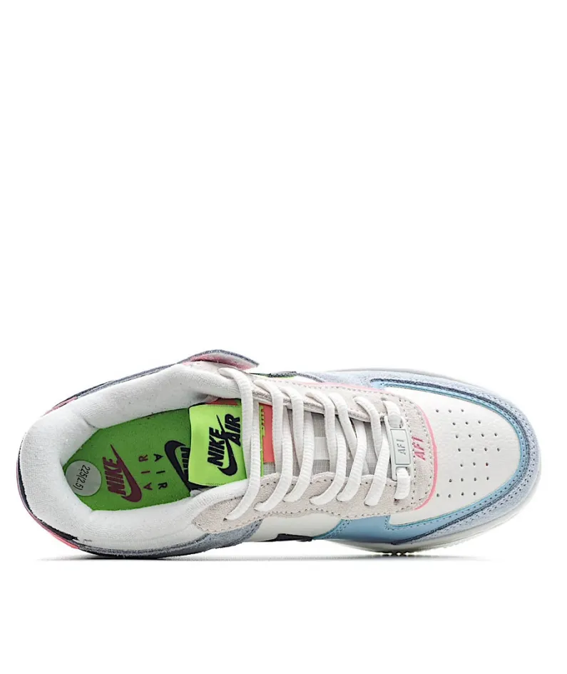 Nike Air Force 1 Shadow Blue Pink Green