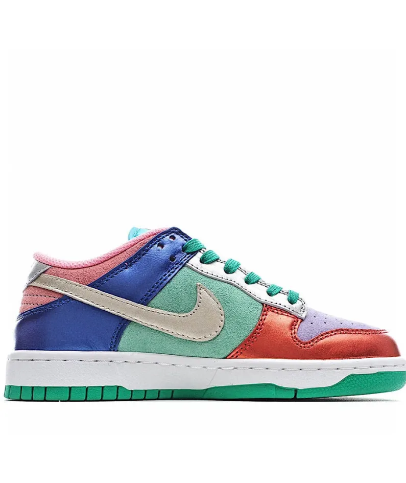 Nike Dunk Low Sunset PulseSB Sneakers Blue Pink Silver Green Red