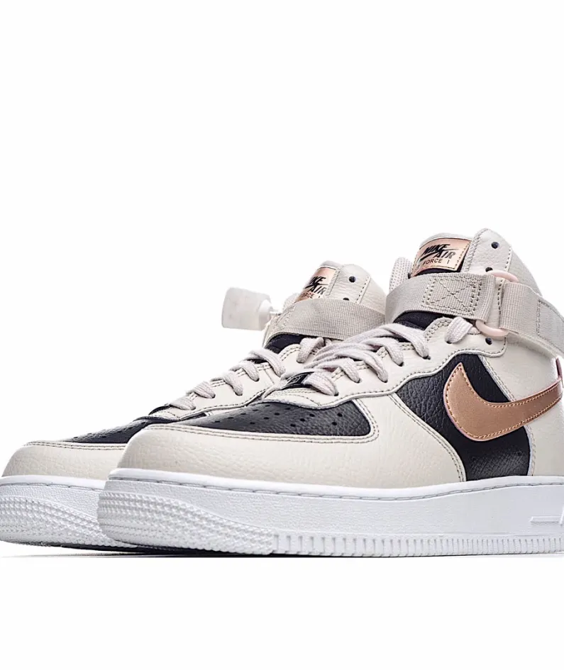 Nike Air Force 1 High High Top Milk Tea Black Rose Gold