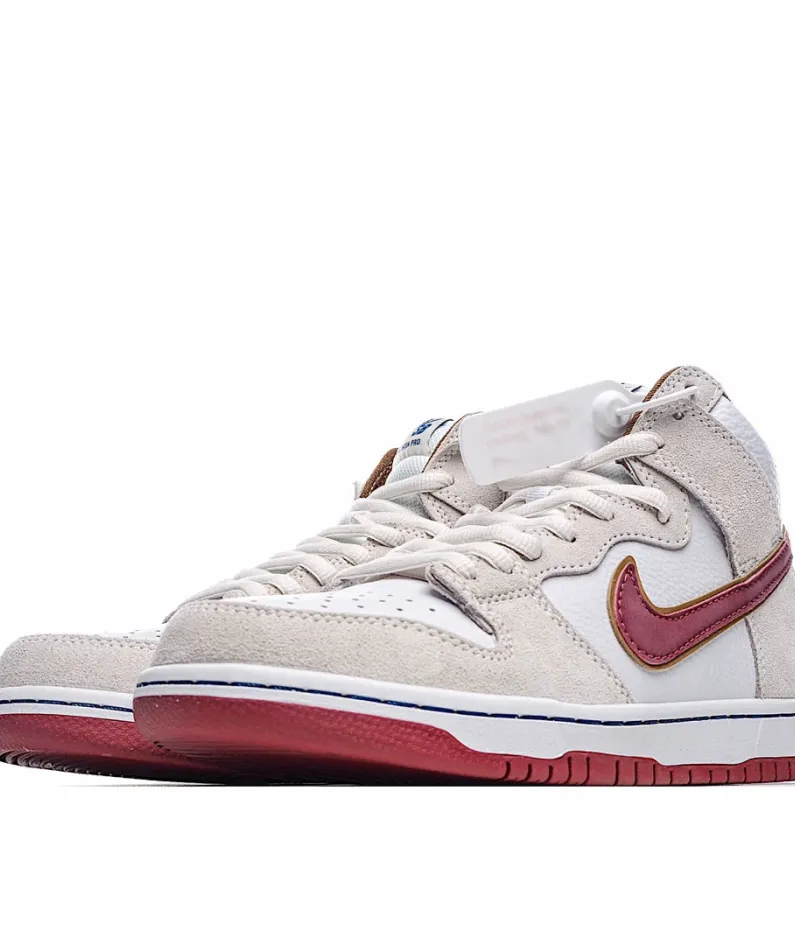 Nike SB Dunk High "Team Crimson" Off-White Red Hook