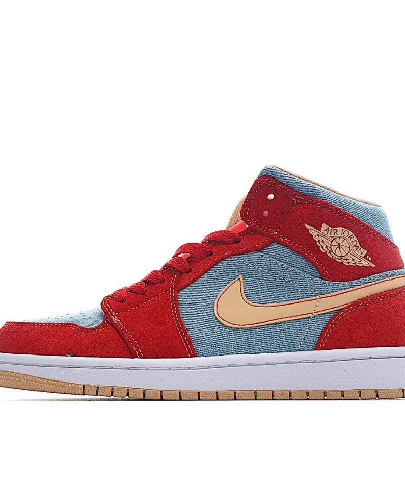Air Jordan 1 Mid 'Denim Red'