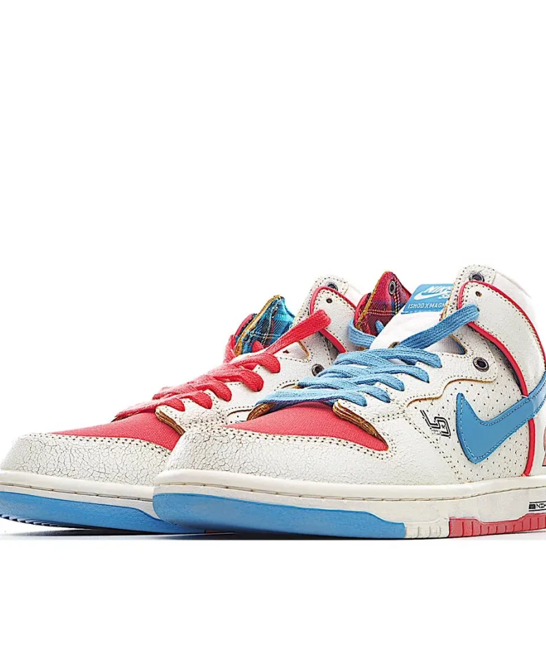 Nike Ishod Wair X Magnus Walker X Nike SB Dunk High Pro Decon QS White Blue Red