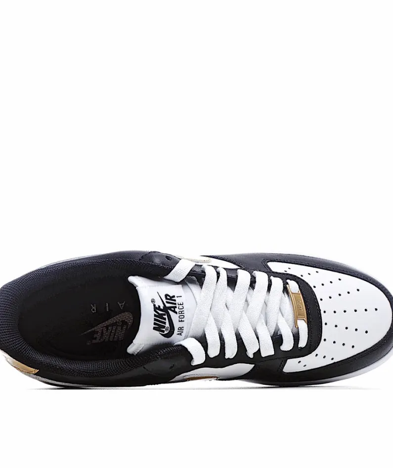 Nike Air Force 1 Low Low Top Black And White Gold
