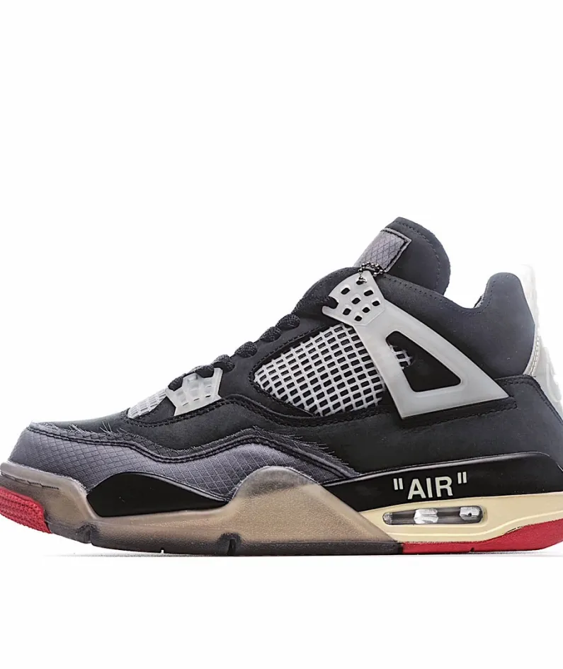 Air Jordan AJ4 RetroCream Cicada Wing Black Gray Red