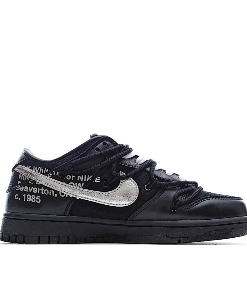 Nike 0ff-White x Nike Dunk Low Black Silver Purple