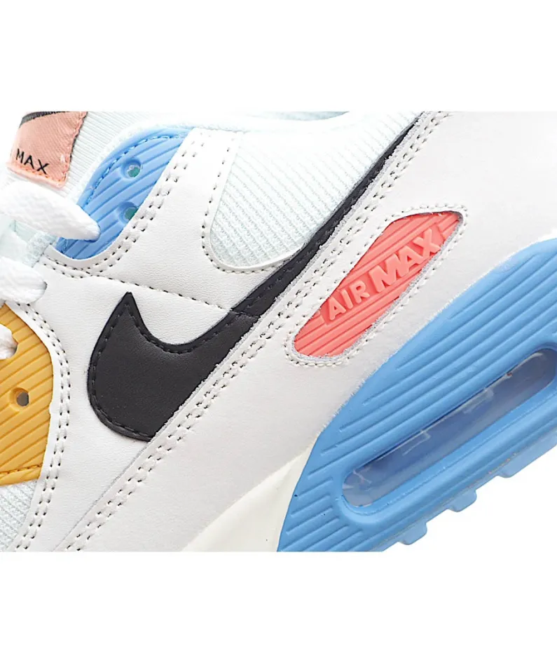 Nike Air Max 90 "Solar Flare" White, Blue and Yellow
