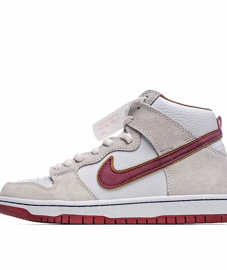 Nike SB Dunk High "Team Crimson" Off-White Red Hook