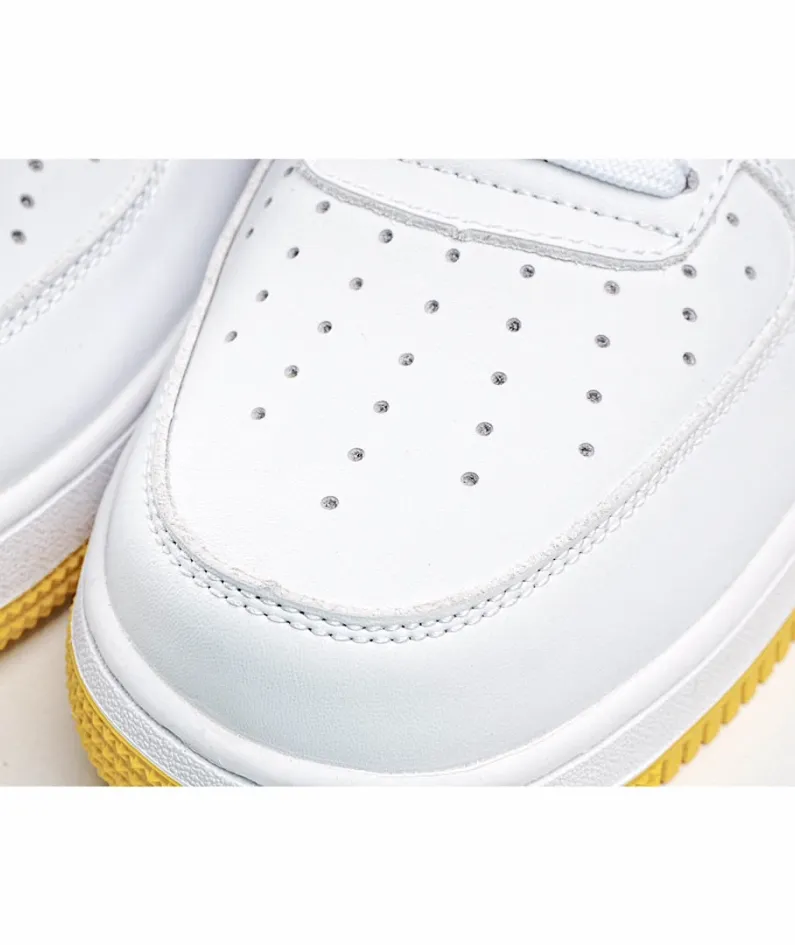Nike Air Force1 White and Yellow Mid Top