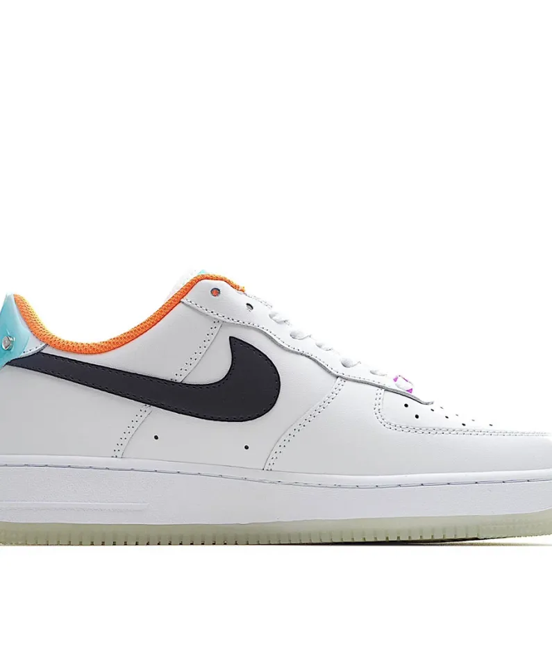 Nike Air Force 107 Sneakers White Black Orange
