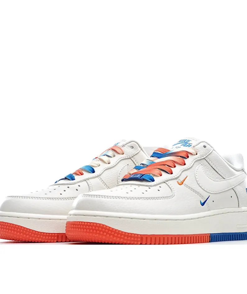 Nike Air Force 1 Low 07 Beige Red Blue Low Top Sneakers
