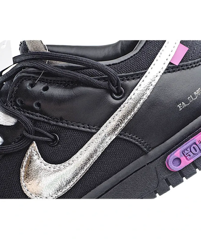 Nike 0ff-White x Nike Dunk Low Black Silver Purple