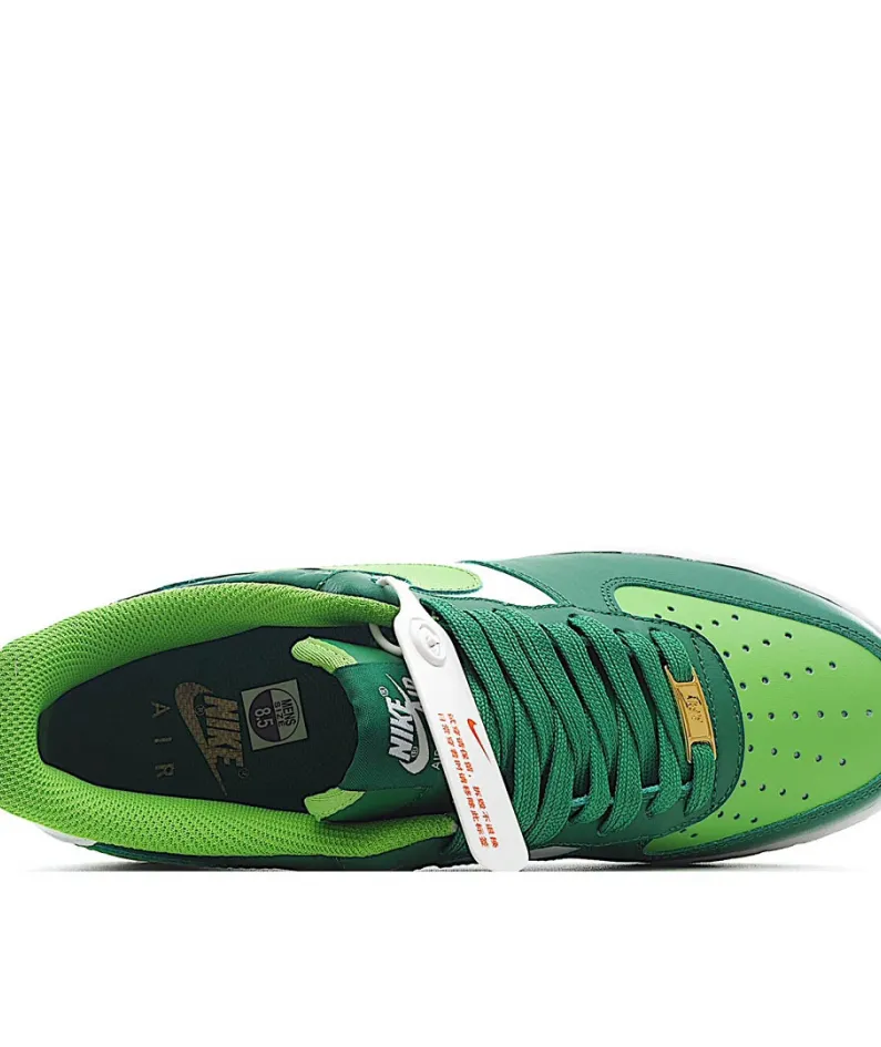 Nike Air Force Low First Use White and Green Low-Top Sneakers