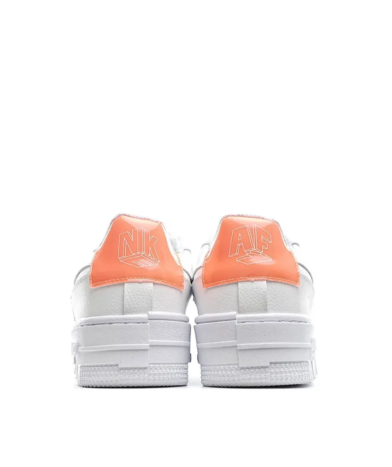 Nike Air Force 107 Low-Top Sneakers White and Orange Reflective Hook