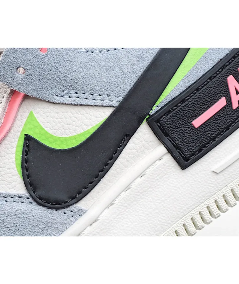 Nike Air Force 1 Shadow Blue Pink Green
