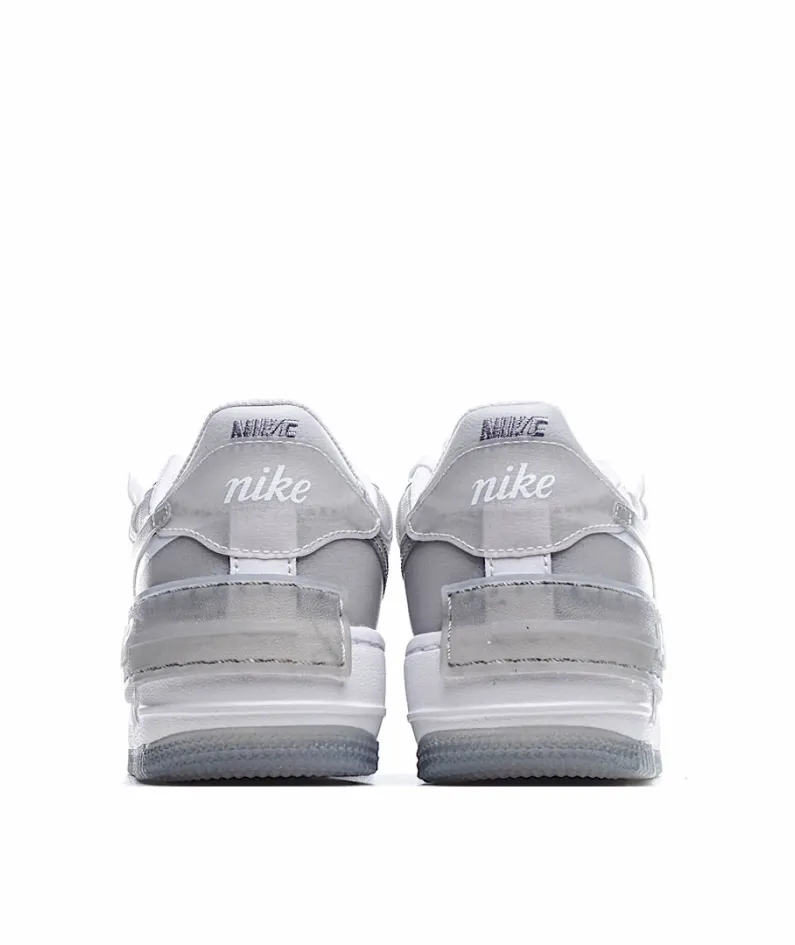 Nike WMNS Air Force 1 Shadow White and Grey Air Force Sneakers
