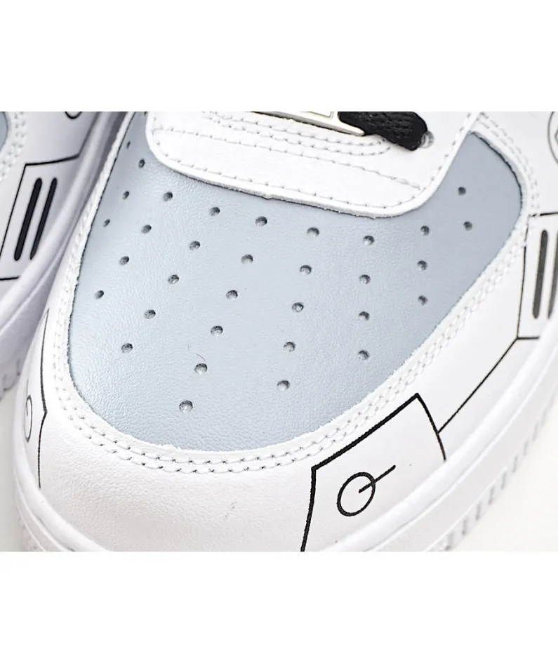 Nike Air Force 1 Low'07 Black, White and Grey Low Top Sneakers