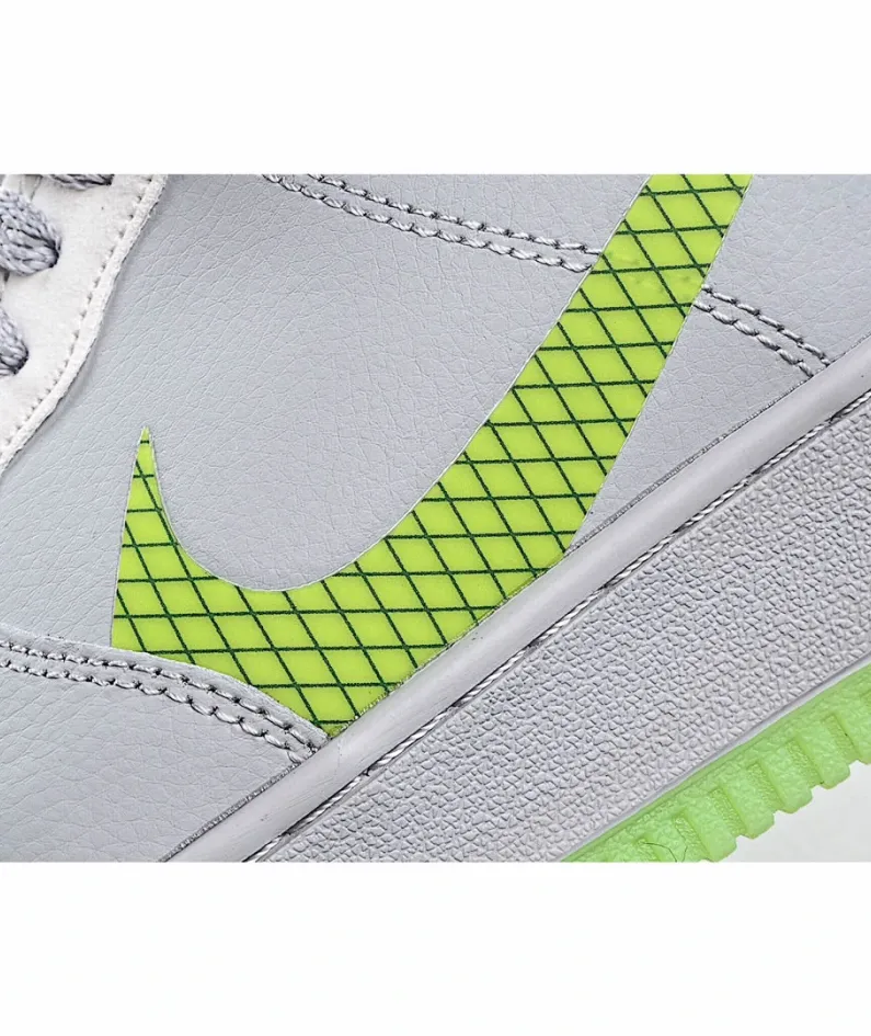 Nike Air Force 1 Low Grey-Green Drop Hook Low-Top Sneakers
