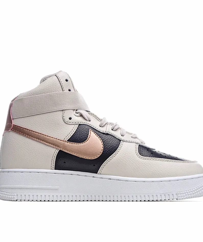 Nike Air Force 1 High High Top Milk Tea Black Rose Gold