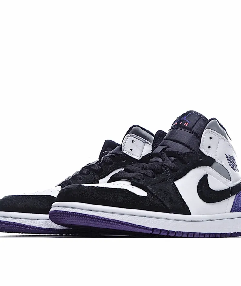 Air Jordan 1 Mid AJ1 Mid Basketball Shoes Grey Panda