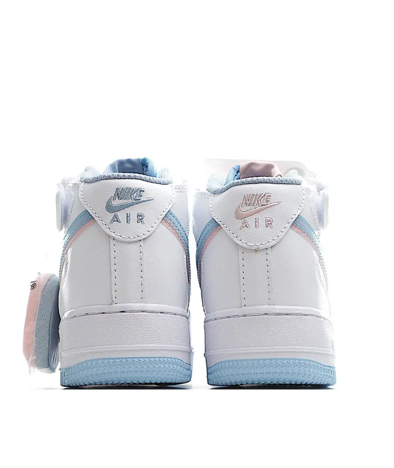 Nike Air Force 1 mid White pink blue