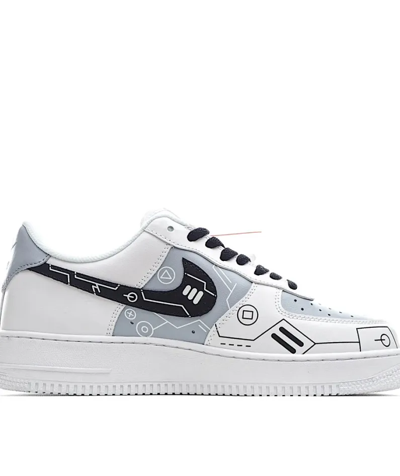 Nike Air Force 1 Low'07 Black, White and Grey Low Top Sneakers