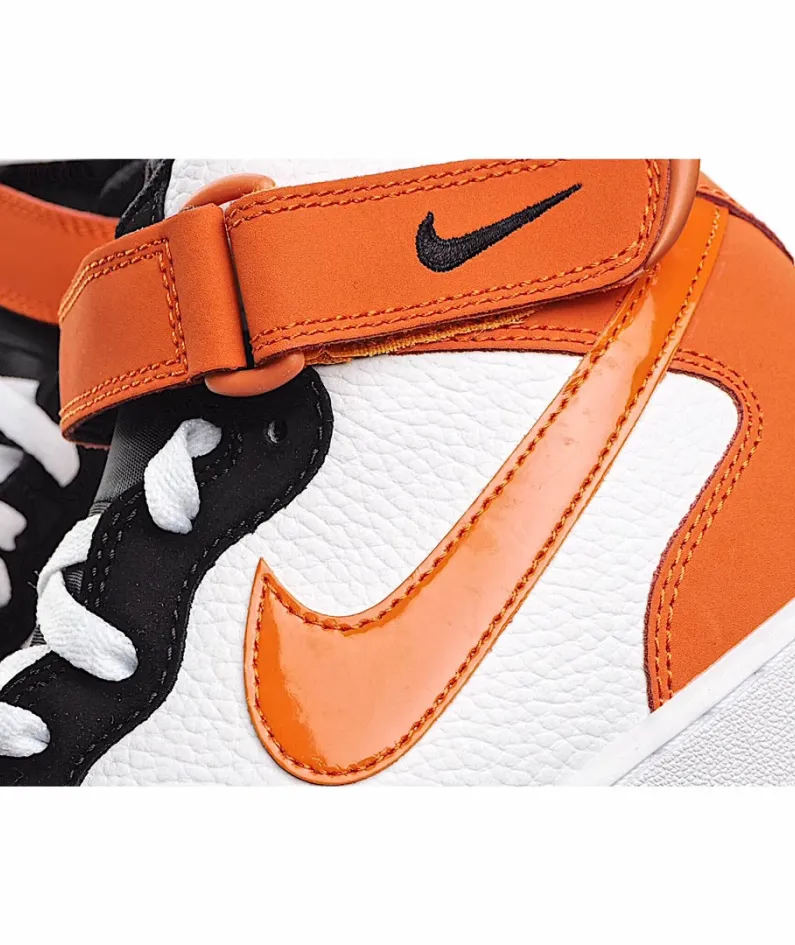 Nike Air Force 1 Mid Mid Top Black And White Orange