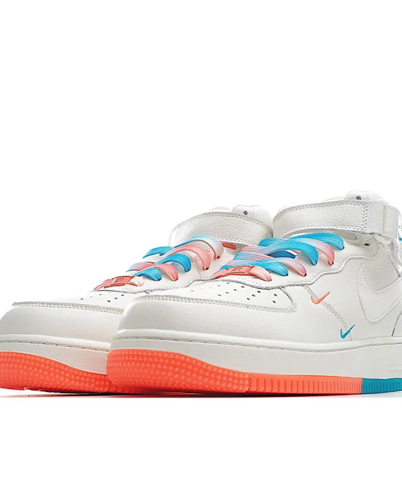 Nike Air Force 1 Mid07 Beige Red Blue Mid 3M Reflective
