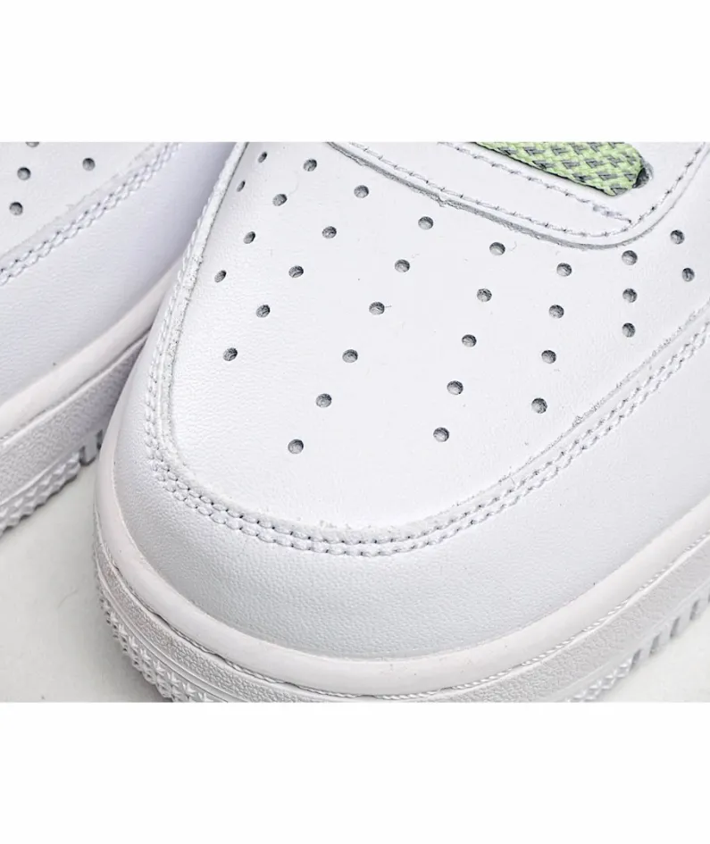 Nike Air Force 1 Mid Mid Top White and Green Reflective Gypsophila