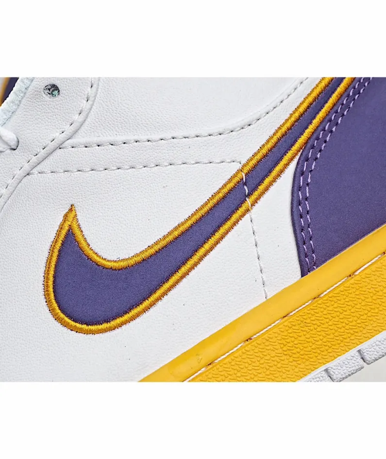 Air Jordan 1 Low Joe 1 Low Basketball Shoes Purple Gold Lakers