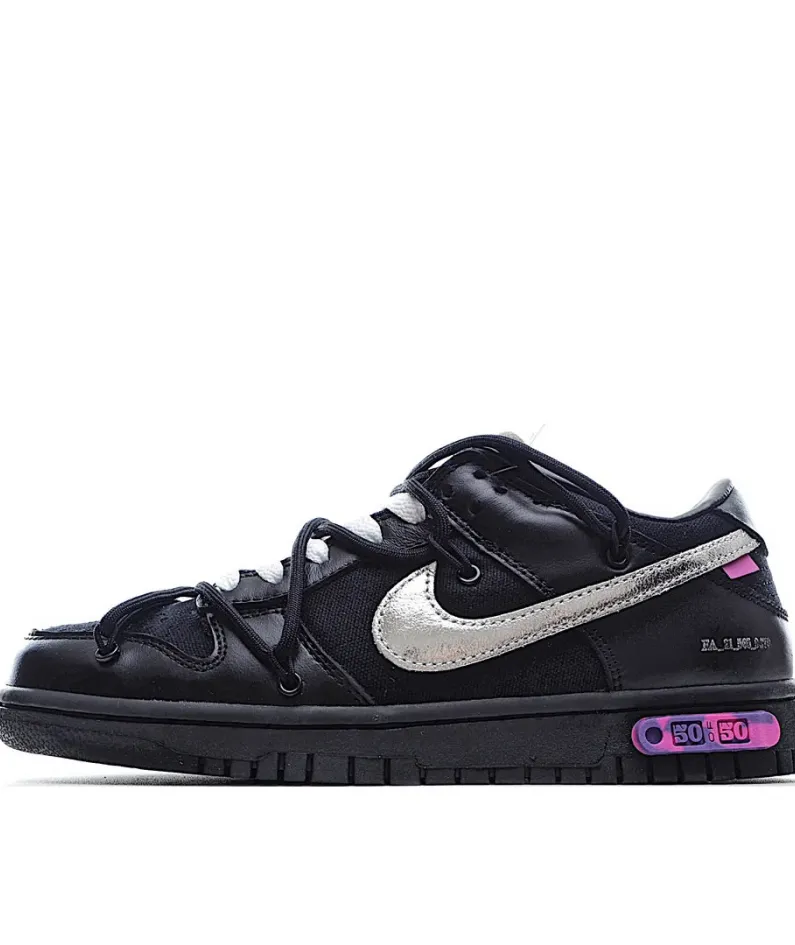Nike 0ff-White x Nike Dunk Low Black Silver Purple