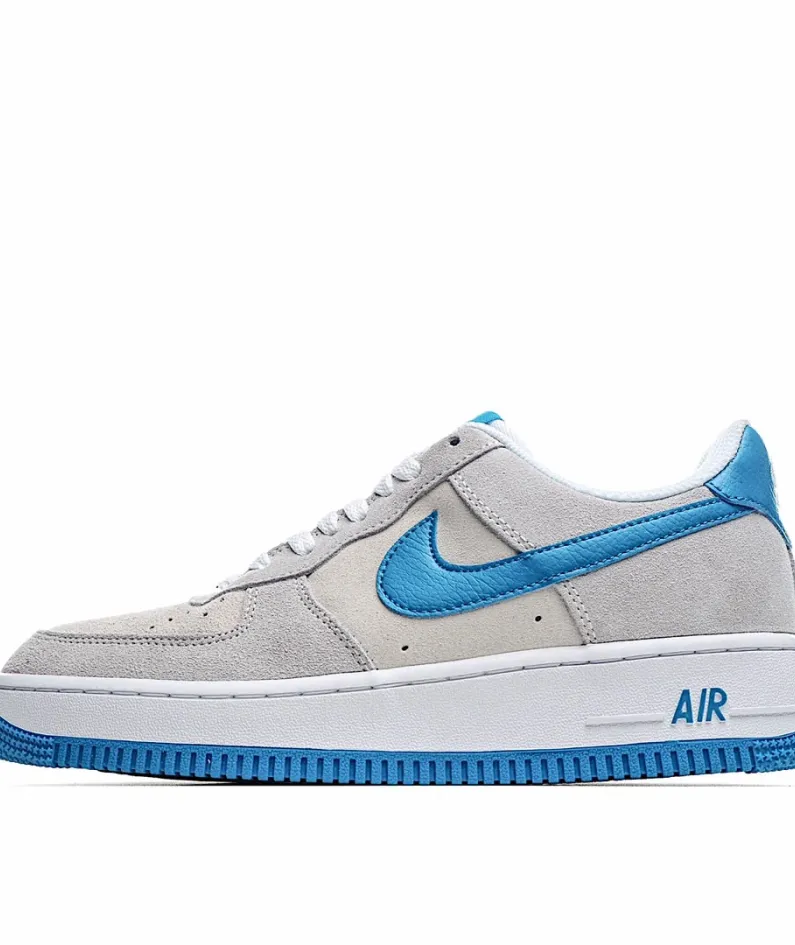 Nike Air Force 1 07 LV8 EMB Suede Grey Blue Hook