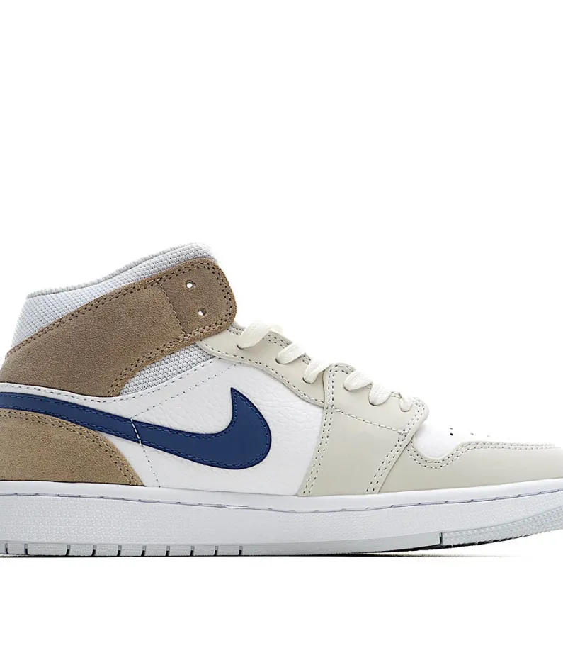 Air Jordan 1 Mid 'White Khaki Blue Void'